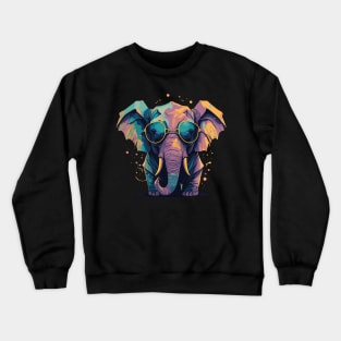 Cool Elephant with sunglasses Crewneck Sweatshirt